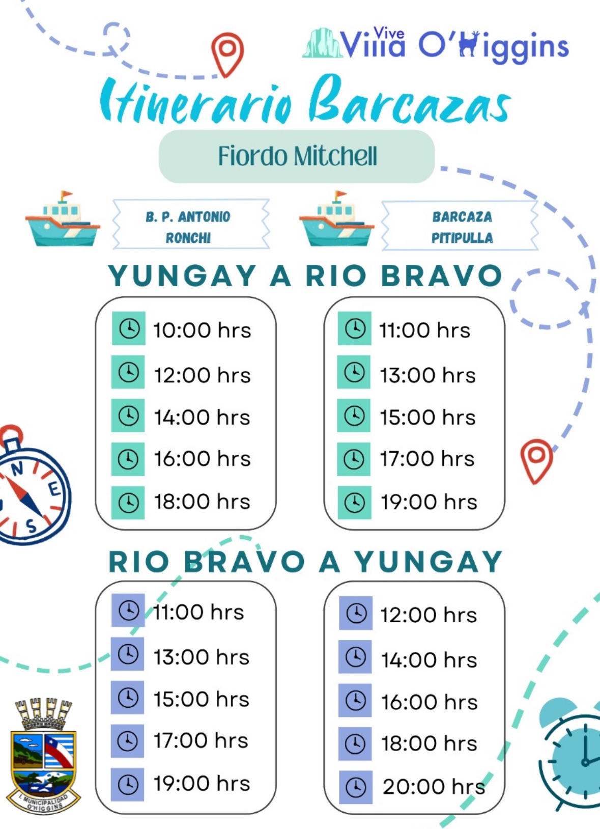 Horarios Cruce Fiordo Mitchell